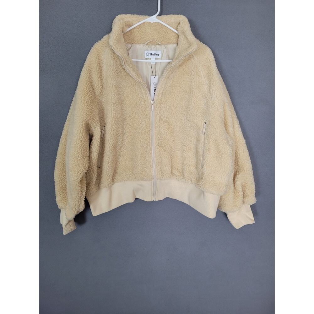 The Drop Women's Lee Sherpa Bomber Jacket Sandstorm Size 2X